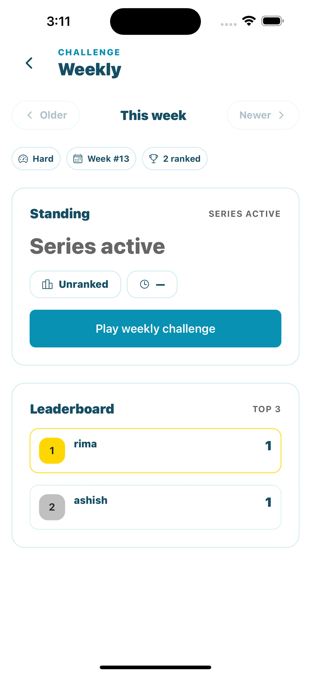 weekly game mode